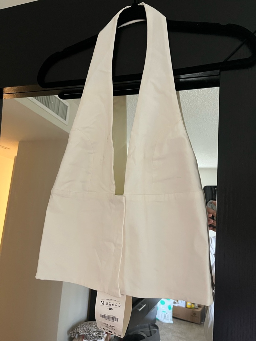 Zara Cream Halter Crop Top